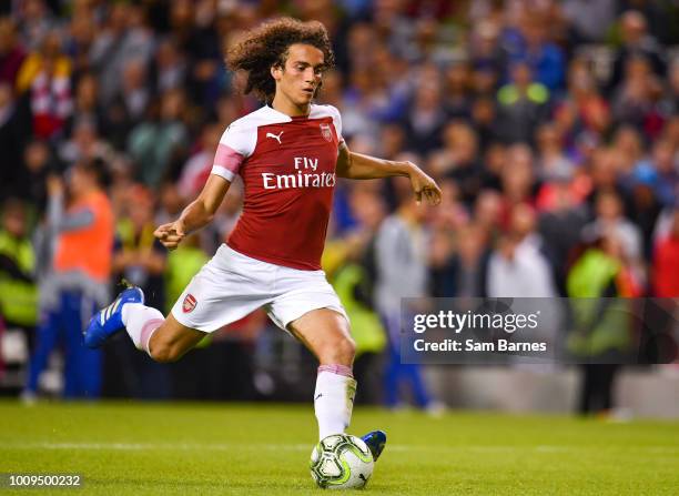 Dublin , Ireland - 1 August 2018; Mattéo Guendouzi of Arsenal during the International Champions Cup match between Arsenal and Chelsea at the Aviva...