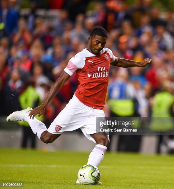 Dublin , Ireland - 1 August 2018; Ainsley Maitland-Niles of Arsenal during the International Champions Cup match between Arsenal and Chelsea at the...