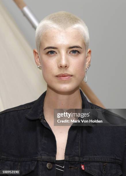 Model Agyness Deyn attends book launch party for "Glastonbury, Another Stage" at Milk Studios on May 25, 2010 in New York City.