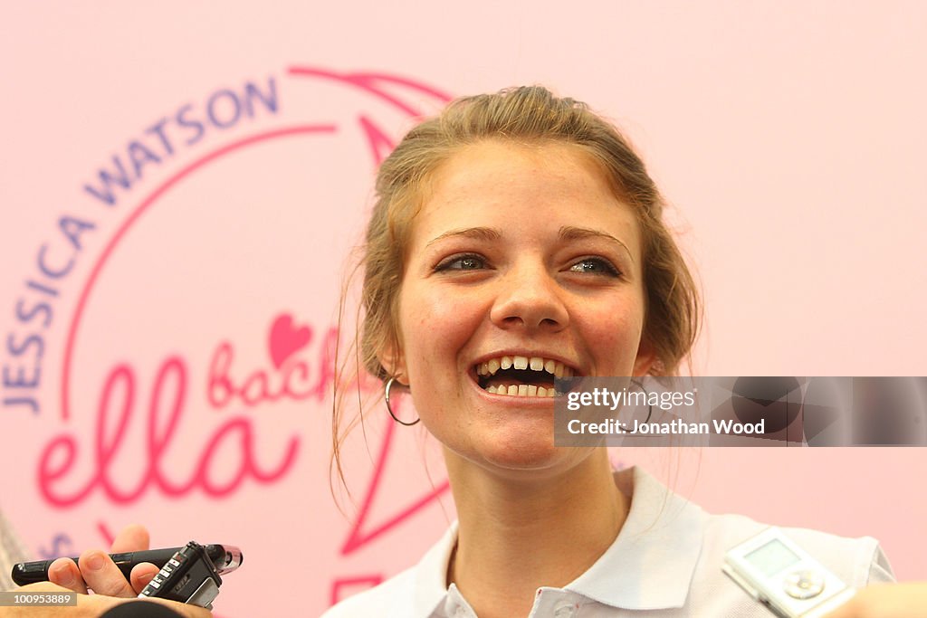 Jessaca Watson Round-the-world teen sailor Jessica Watson laughs while being... News ...