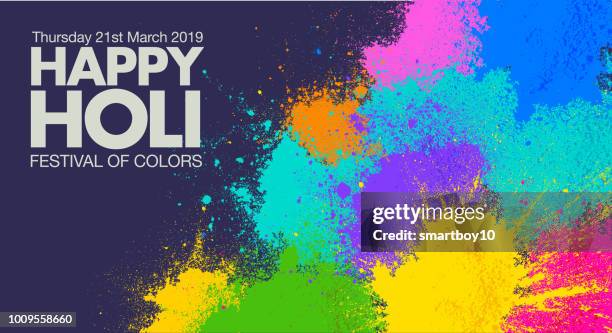 holi celebration card or poster - holi stock illustrations