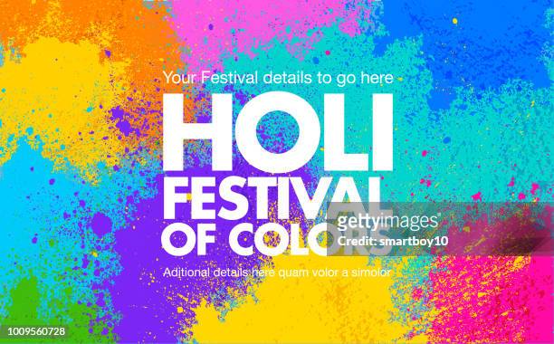 holi celebration card or poster - traditional festival stock illustrations