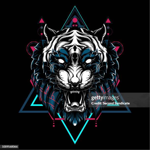 ilustraciones, imágenes clip art, dibujos animados e iconos de stock de geometría sagrada tigre - geometría sagrada