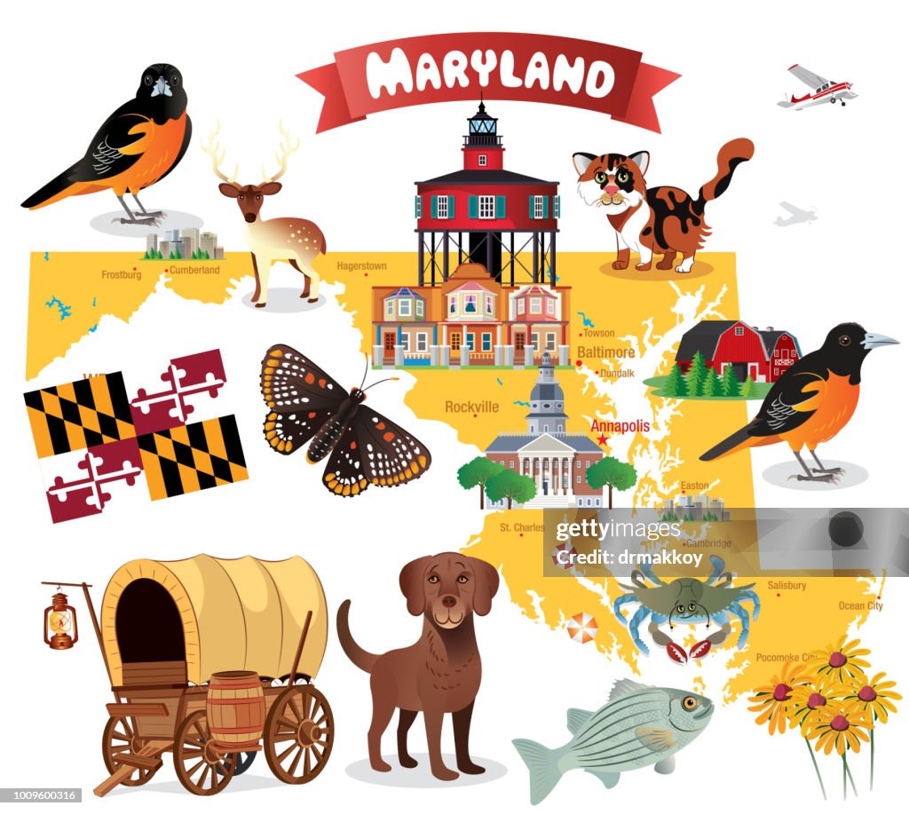 Mappa dei cartoni animati del MARYLAND