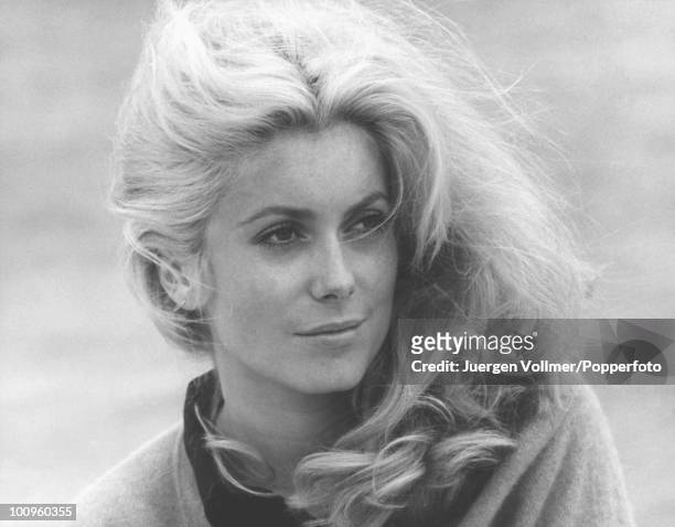 French actress Catherine Deneuve on the set of 'La Chamade' in France, 1968.