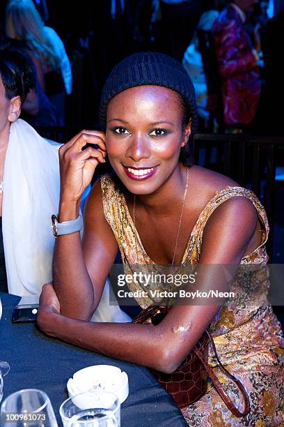 Shala Monroque attends the NEON Charity Gala in aid of the IRIS Foundation on May 24, 2010 in Moscow, Russia.