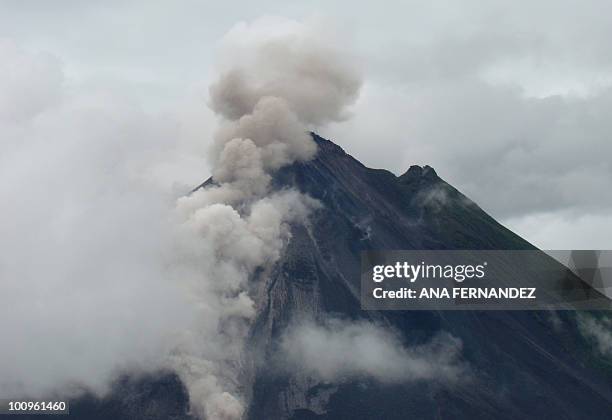 Costa Rica's Arenal volcano spews geysers of lava, ash and toxic gases from its crater on May 24, 2010 in the Arenal National Park, 80 km northeast...