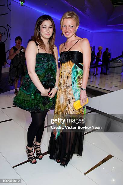 Aizel Trudel and Anna Andronova attend the NEON Charity Gala in aid of the IRIS Foundation on May 24, 2010 in Moscow, Russia.