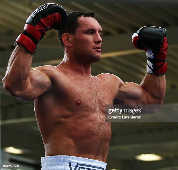 Albert Sosnowski of Poland poses during the public training session at the Fahrzeug-Werke LUEG AG on May 26, 2010 in Essen, Germany. The WBC...