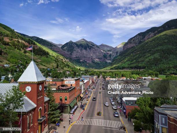 summer view telluride - telluride stock pictures, royalty-free photos & images