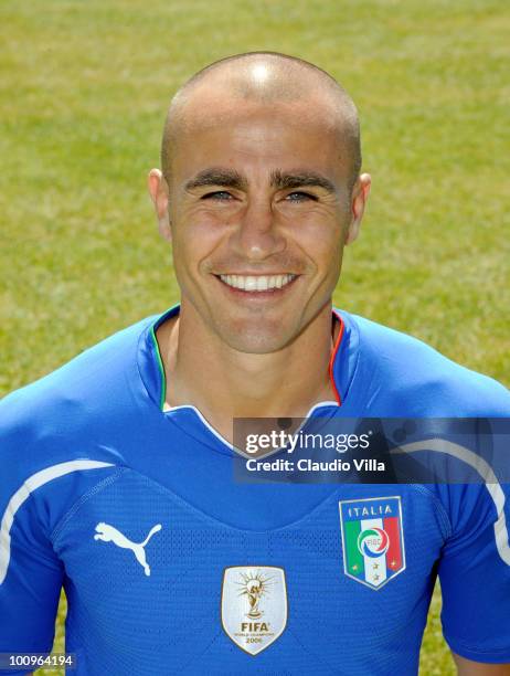 Fabio Cannavaro of Italy poses during the official Fifa World Cup 2010 portrait session on May 26, 2010 in Sestriere near Turin, Italy.