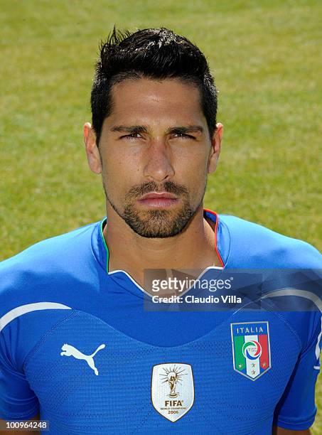 Marco Borriello of Italy poses during the official Fifa World Cup 2010 portrait session on May 26, 2010 in Sestriere near Turin, Italy.