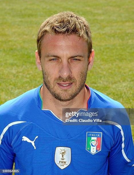 Daniele De Rossi of Italy poses during the official Fifa World Cup 2010 portrait session on May 26, 2010 in Sestriere near Turin, Italy.