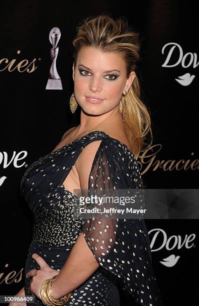 Actress/singer Jessica Simpson arrives at the 35th Annual Gracie Awards Gala at The Beverly Hilton hotel on May 25, 2010 in Beverly Hills, California.