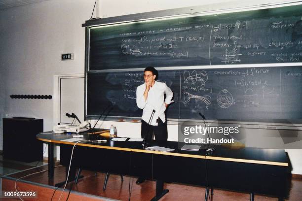 In this handout image provided by the archive of Scuola Normale di Pisa, shows student Alessio Figalli in 2006 during his graduation at the Scuola...