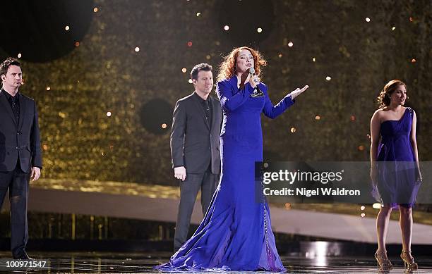 Niamh Kavanagh of Ireland performs during the dress rehearsal of the Eurovision Song Contest on May 26, 2010 in Oslo, Norway.