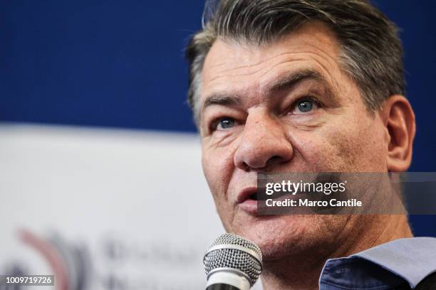 Paolo Nespoli, a famous italian astronaut, during a press conference.