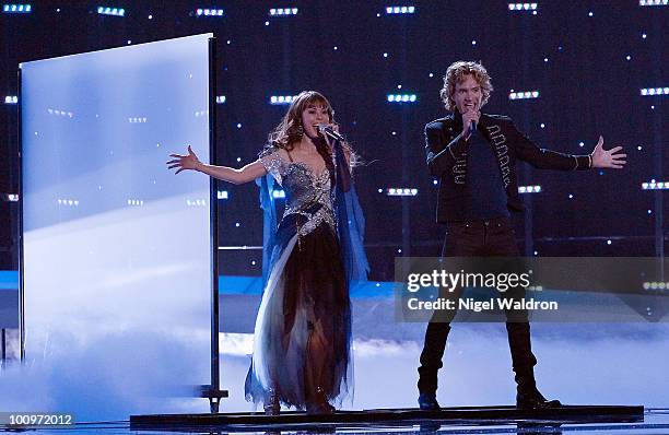 Chanee and N'Evergreen Chanee and N'evergreenof Denmark performs during the dress rehearsal of the Eurovision Song Contest Oslo 2010 Norway. On May...