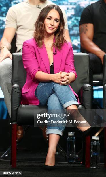 Actress Jennifer Love Hewitt of the television show "911" speaks during the FOX segment of the Summer 2018 Television Critics Association Press Tour...