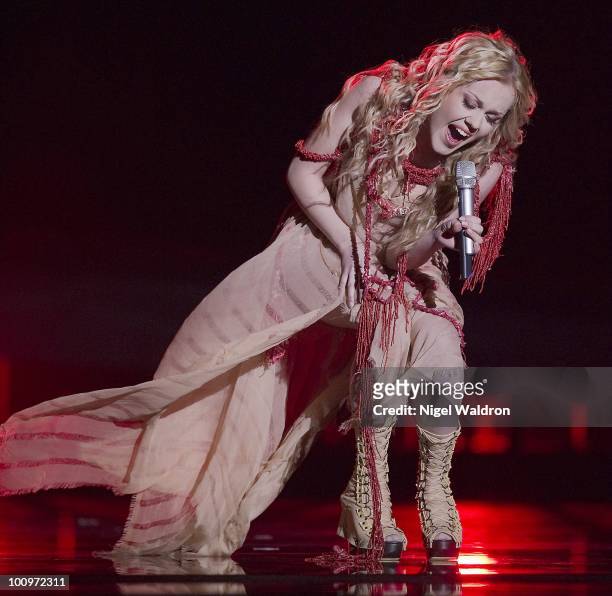 Alyosha of Ukraine performs during the dress rehearsal of the Eurovision Song Contest on May 26, 2010 in Oslo, Norway.