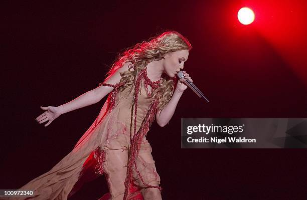 Alyosha of Ukraine performs during the dress rehearsal of the Eurovision Song Contest on May 26, 2010 in Oslo, Norway.