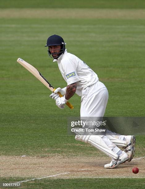 Nic Pothas of Hampshire hits out during the LV County Championship match between Hampshire and Yorkshire on May 26, 2010 in Southampton, England.