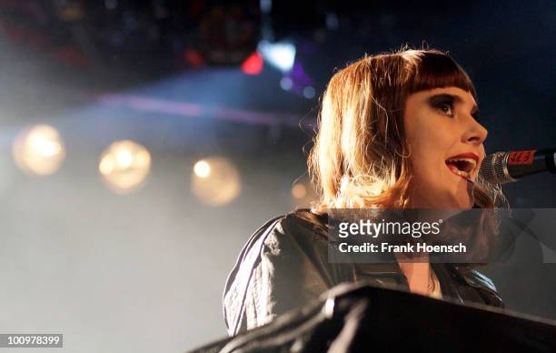 British singer Kate Nash performs live during a concert at the Club Astra on May 26, 2010 in Berlin, Germany. The concert is part of the 2010 tour to...