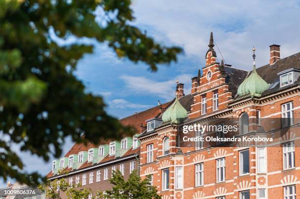 scenic summer view of colorful building facade. - charmig bildbanksfoton och bilder