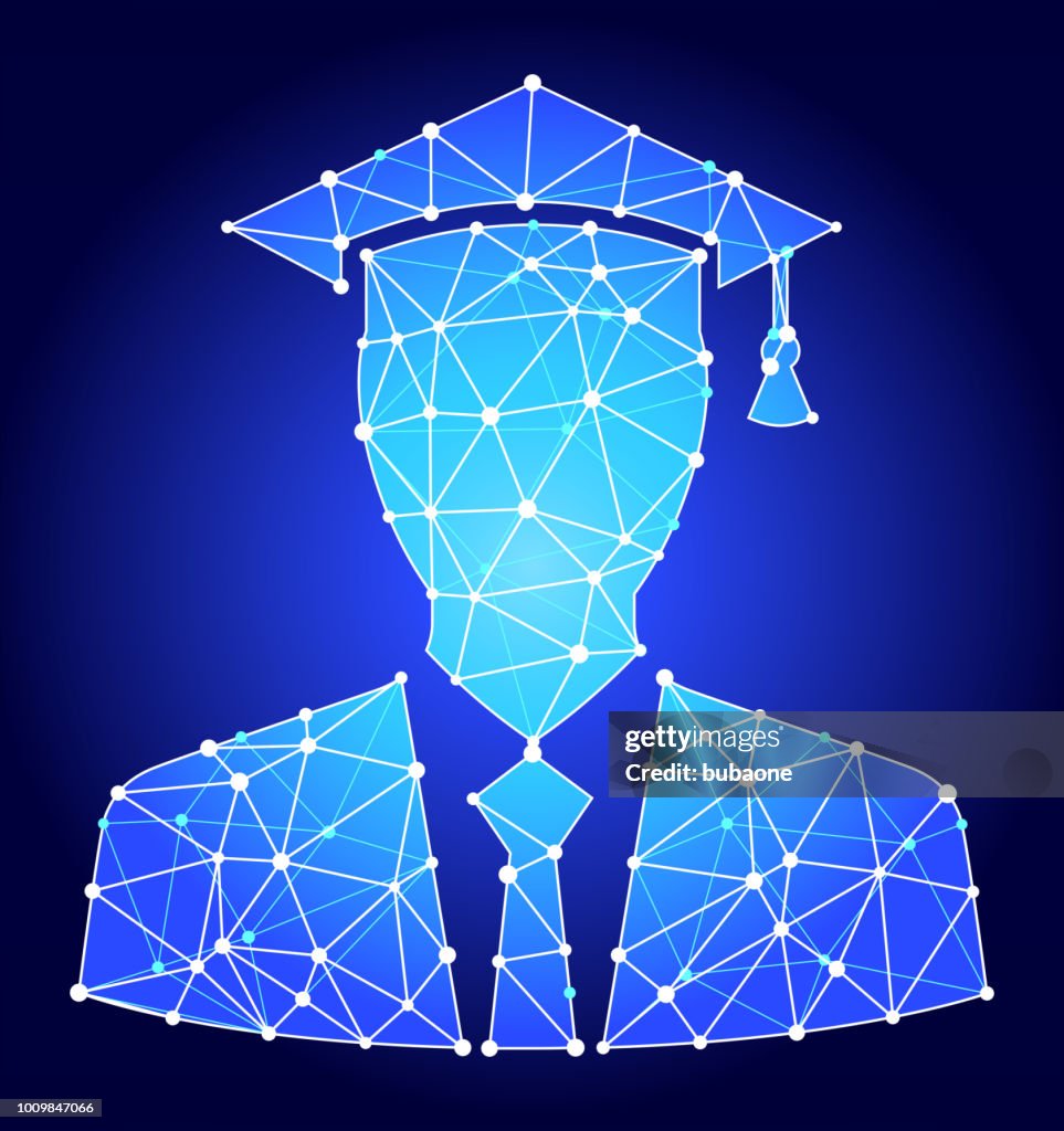 Triangle Graduation Graduation Face Blue Triangle Node Vector Pattern High-Res Vector ...