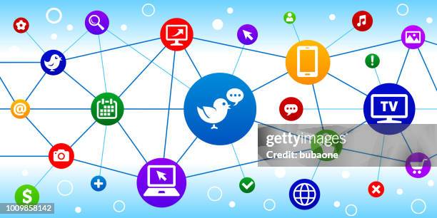 social bird internet communication technology triangular node pattern background - phone wireframe stock illustrations