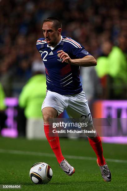 Franck Ribery of France during the France v Costa Rica International Friendly match at Stade Felix Bollaert on May 26, 2010 in Lens, France.