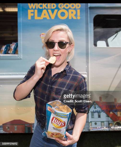 Television host and online personality Hannah Hart celebrates the New England Lobster Roll flavor at the Maine Lobster Festival to continue its Lay's...