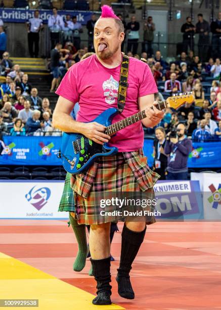 The five person Glasgow "Bag Rockers" band and dancers entertained the audience in the break before the final block during day 2 of the 2018 Glasgow...