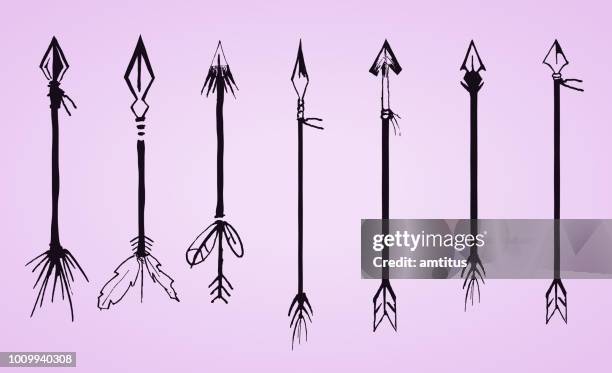 boho style arrows - feather stock illustrations