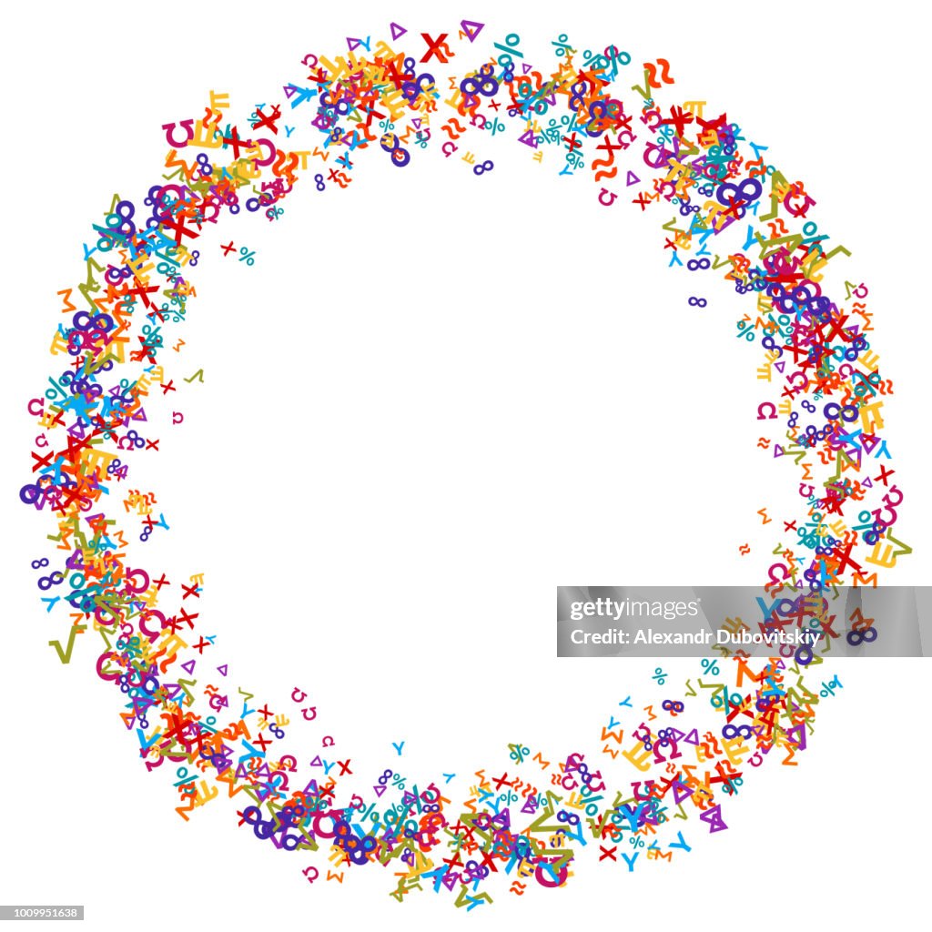 Color Ful Math Design Vector Colorful Mathematics Background Element In Flat Style High-Res ...