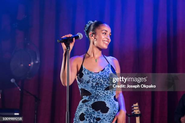 Jorja Smith performs on stage on day 1 of Bestival 2018 at Lulworth Estate on August 2, 2018 in Lulworth Castle, England.