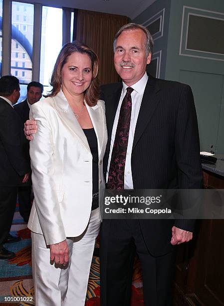 New York Knicks coach Mike D'Antoni and wife Laurel D'Antoni attend NIAF Night in New York at the Hilton New York on May 26, 2010 in New York City.