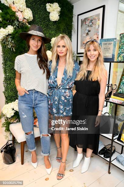 Arielle Charnas, Natalie Obradovich and Kerry Pieri attend Harper's BAZAAR X Sam Edelman Mid-Summer Hamptons Event on August 2, 2018 in Southampton,...