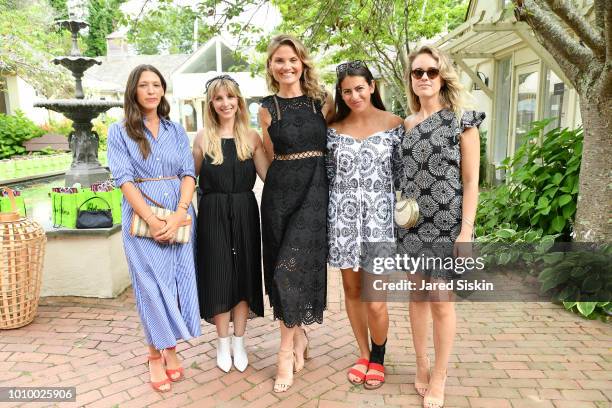 Nicole Clayton, Kerry Pieri, Lizzi Bickford, Noel Tota and Sara Oldmixon attend Harper's BAZAAR X Sam Edelman Mid-Summer Hamptons Event on August 2,...