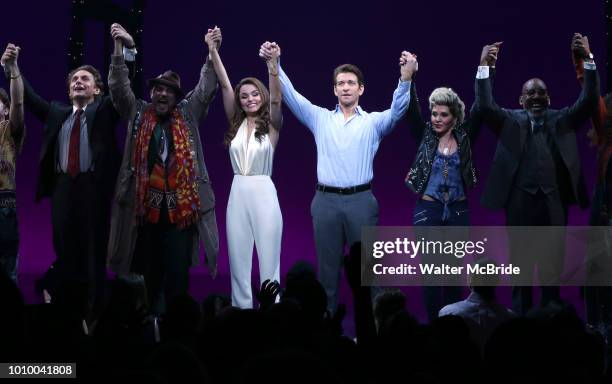 Jason Danieley, Eric Anderson, Samantah Barks, Andy Karl, Orfeh, Ezra Knight and cast during the Curtain Call for the Garry Marshall Tribute...