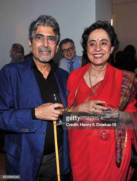 Publisher and editor-in-chief of Alfred A Knopf Sonny Mehta and writer Gita Mehta attend the BookExpo for Knopf cocktail party at The Ramscale...