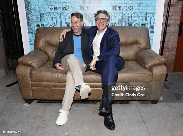 Mike Birbiglia and Ira Glass attend the opening night of "Mike Birbiglia: The New One" at the Cherry Lane Theatre on August 2, 2018 in New York City.