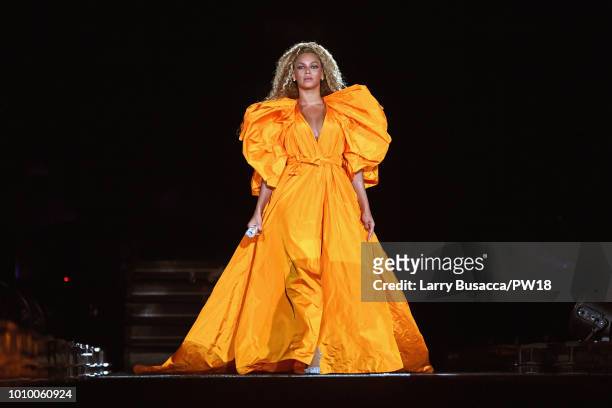 Beyonce performs onstage during the "On The Run II" Tour - New Jersey at MetLife Stadium on August 2, 2018 in East Rutherford, New Jersey.