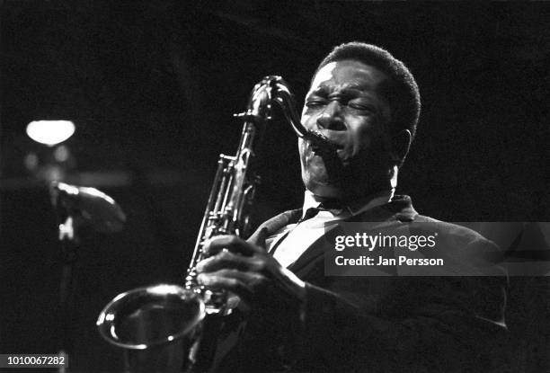 John Coltrane performing Comblain-La-Tour Belgium 1965. American jazz saxophonist and composer.