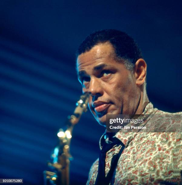 American jazz saxophonist Dexter Gordon performing at Magleaas Hoejskole Denmark July 1967.