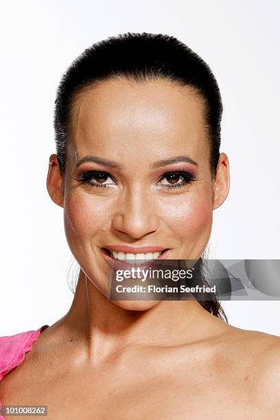 Host Nandini Mitra poses backstage of 'The Dome 54' at the Schleyerhalle on May 20, 2010 in Stuttgart, Germany.