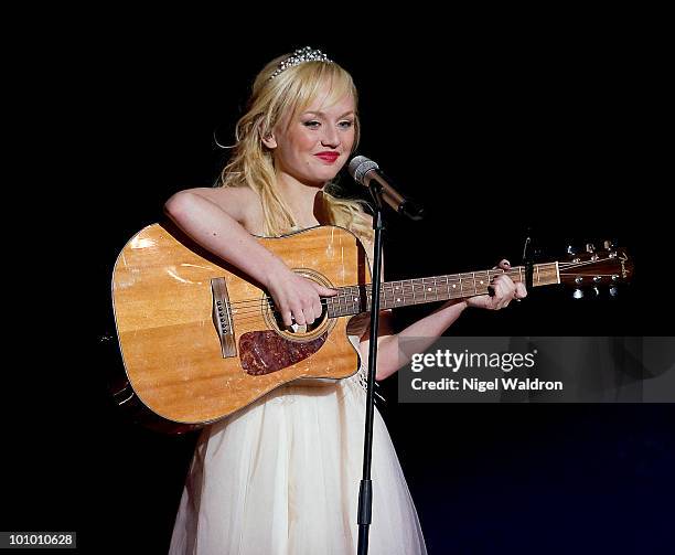 Anna Bergendahl of Sweden performs during the dress rehearsal of the Eurovision Song Contest on May 26, 2010 in Oslo, Norway.