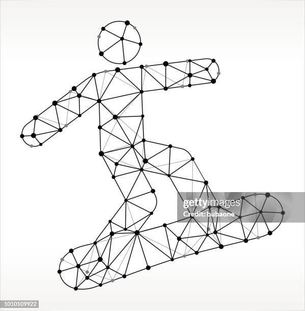 figure snowboarding triangle node black and white pattern - snowboarding stock illustrations
