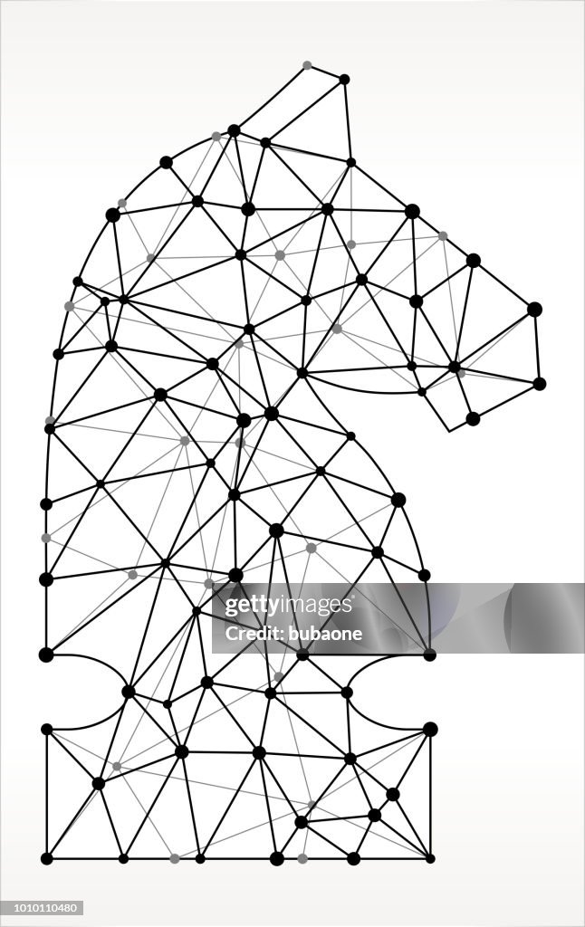 Knight Chess Triangle Node Black And White Pattern High-Res Vector ...