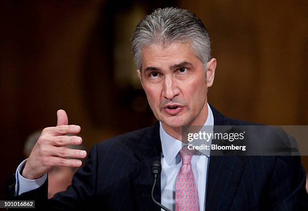 Jeffery Smisek, chairman, president and chief executive officer of Continental Airlines Inc., speaks during an Antitrust, Competition Policy and...